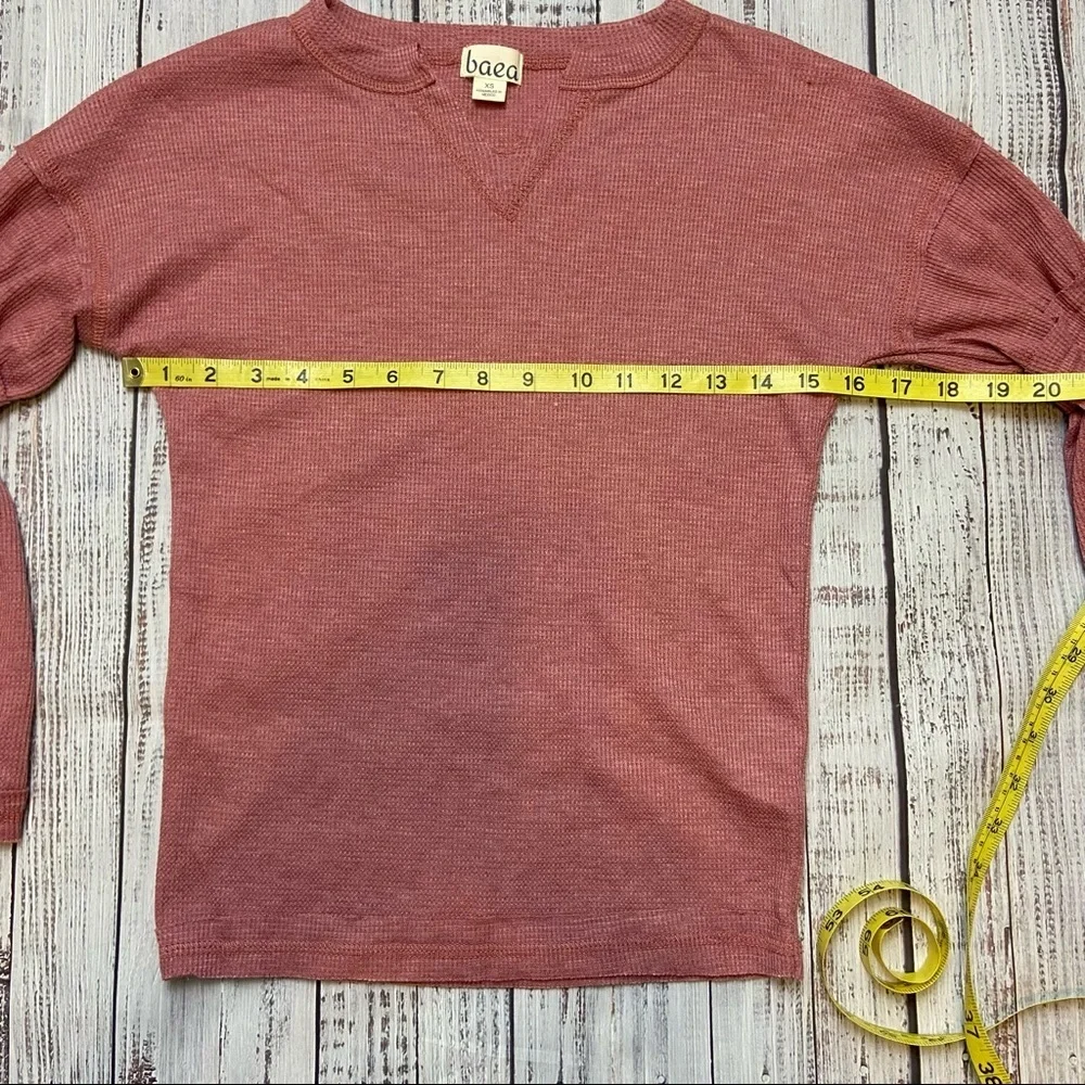 Baea Flare Sleeve Blush Thermal Top. Size XSmall NWT